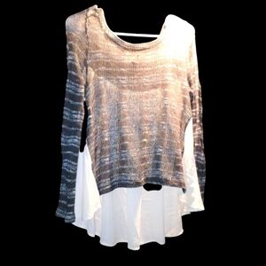 Women's Paper Crane Cotton Blend Contrasting Tunic Size S Flowy Pheasant Retro